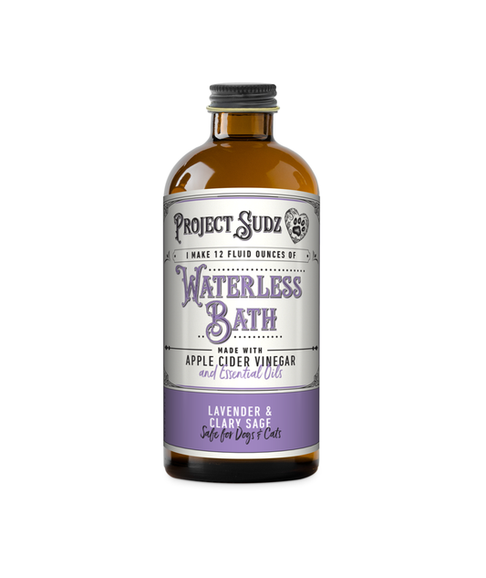 Project Sudz Waterless Bath for Dogs and Cats - Lavender & Clary Sage 4 fl oz (makes 12 fl oz)