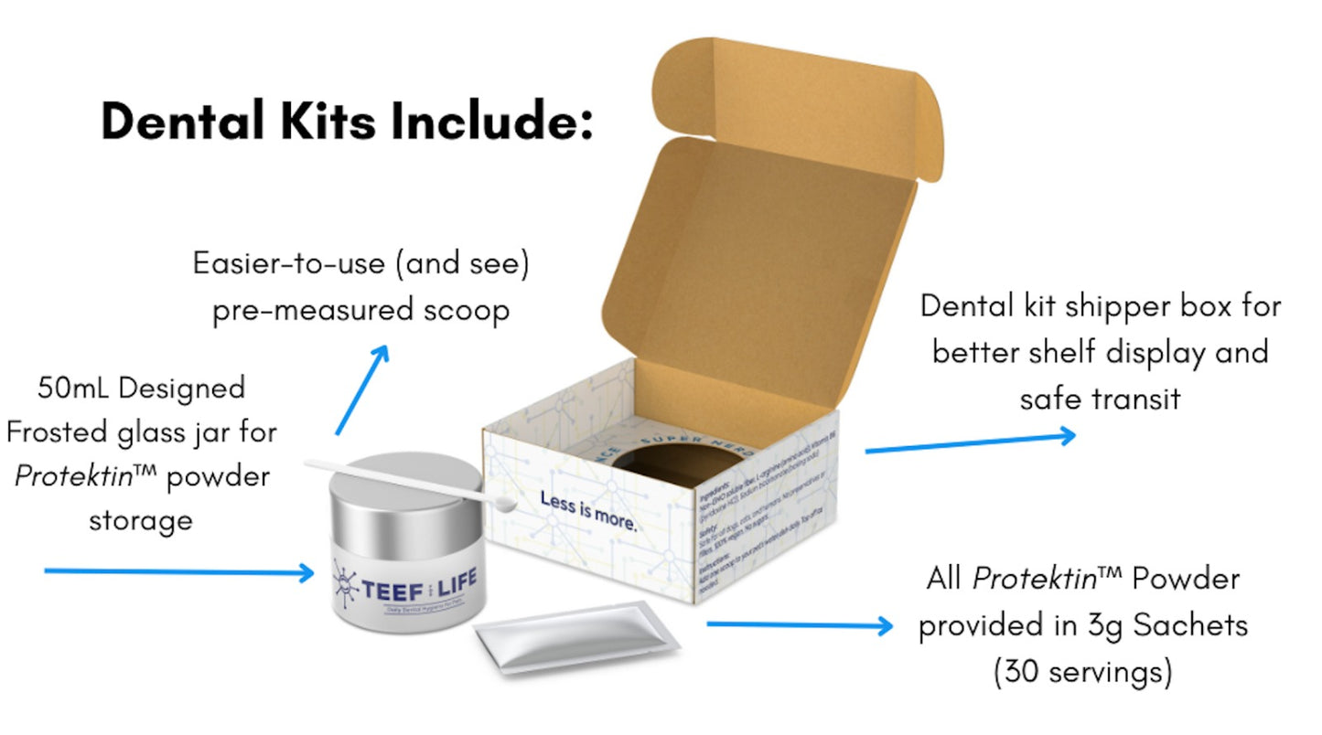 TEEF for Life - Protektin30™ - Dental Kit: Powder Water Additive for Cats