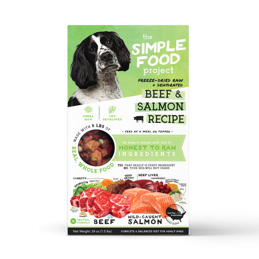 Simple Food Project - Beef & Salmon Recipe for Adult Dogs