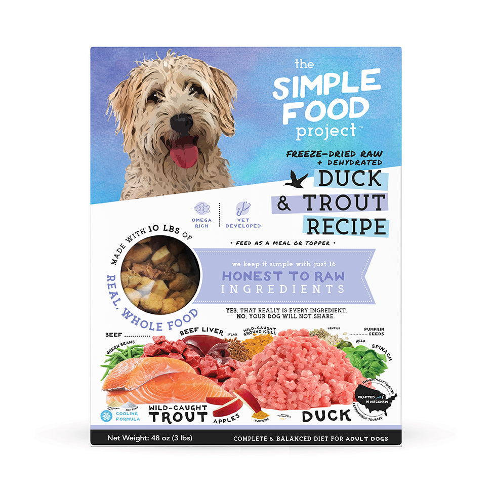 Simple Food Project - Duck & Trout Recipe for Adult Dogs